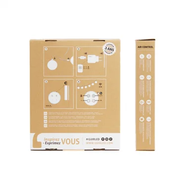 Guirled - Guirlande lumineuse Air Control -  Chocolat Télécommandée Guirlande lumineuse boules coton LED USB