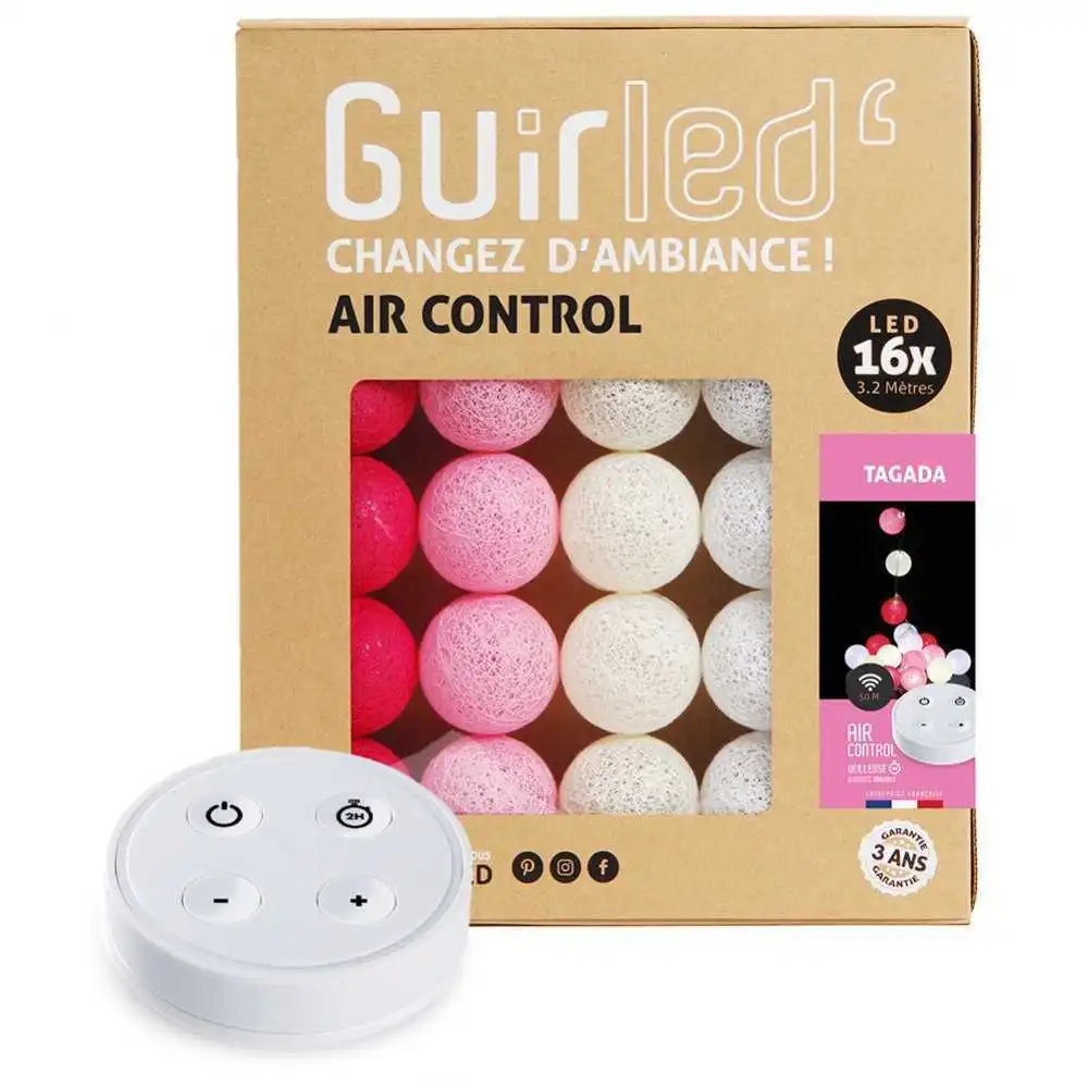Guirled - Guirlande lumineuse Air Control -  Tagada Télécommandée Guirlande lumineuse boules coton LED USB