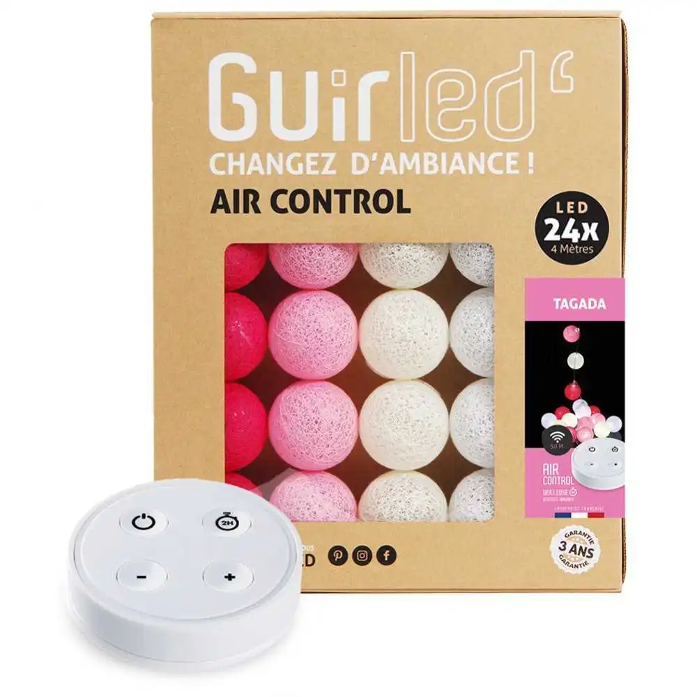 Guirled - Air Control Lichterkette - Tagada Ferngesteuert Lichterkette Baumwollkugeln LED USB