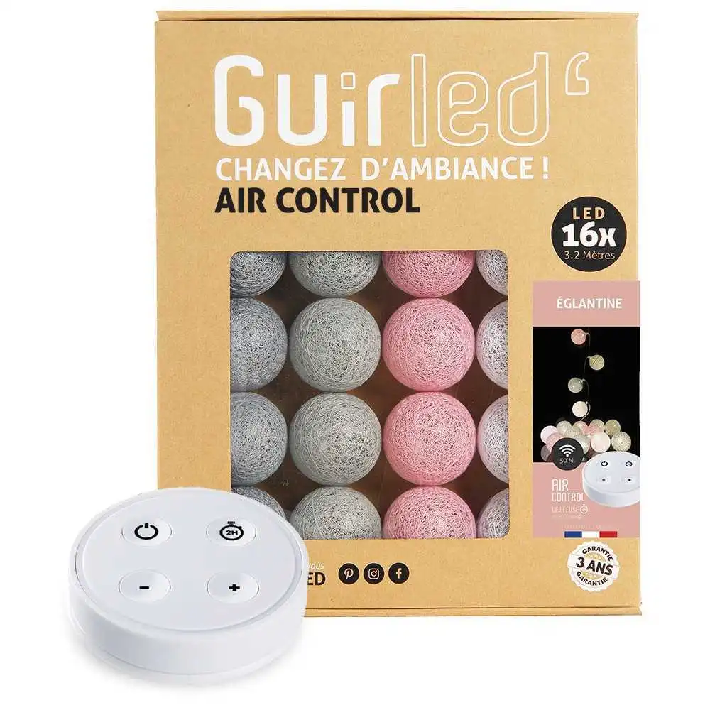 Guirled - Guirlande lumineuse Air Control -  Églantine Télécommandée Guirlande lumineuse boules coton LED USB