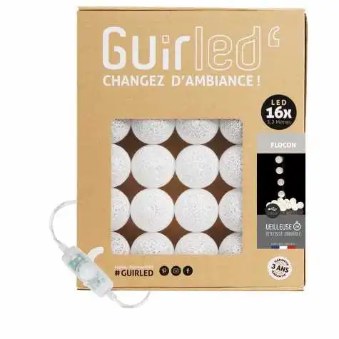 Guirled - Klassische Lichterkette - Flocke Klassisch Lichterkette Baumwollkugeln LED USB