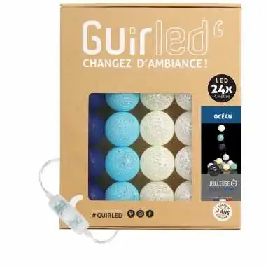 Guirled - Klassische Lichterkette - Ocean Klassische Lichterkette LED USB Baumwollkugeln