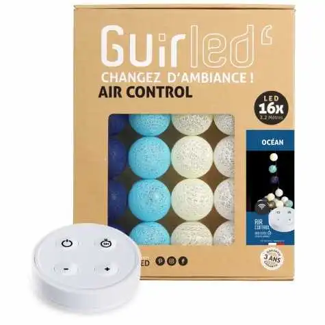 Guirled - Air Control Lichterkette - Ozean Ferngesteuert Lichterkette Baumwollkugeln LED USB