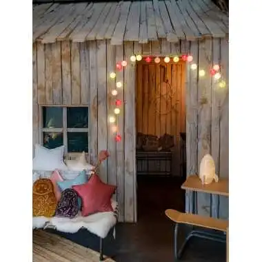 Guirled - Guirlande lumineuse Voice Control -  Tagada Commande Vocale Guirlande lumineuse boules coton Google & Alexa