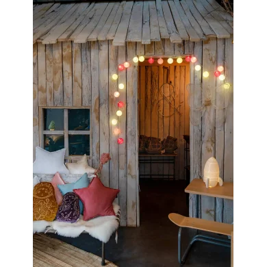 Guirled - Guirlande lumineuse Voice Control -  Tagada Commande Vocale Guirlande lumineuse boules coton Google & Alexa