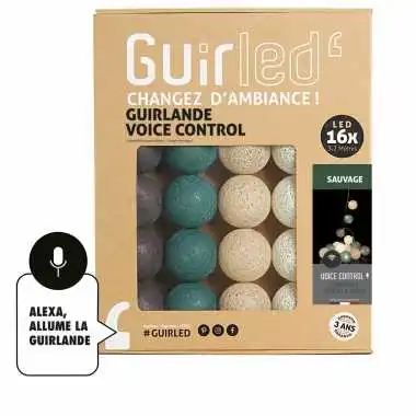 Guirled - Guirlande lumineuse Voice Control -  Sauvage Commande Vocale Guirlande lumineuse boules coton Google & Alexa