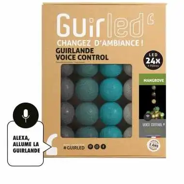 Guirled - Guirlande lumineuse Voice Control -  Mangrove Commande Vocale Guirlande lumineuse boules coton Google & Alexa