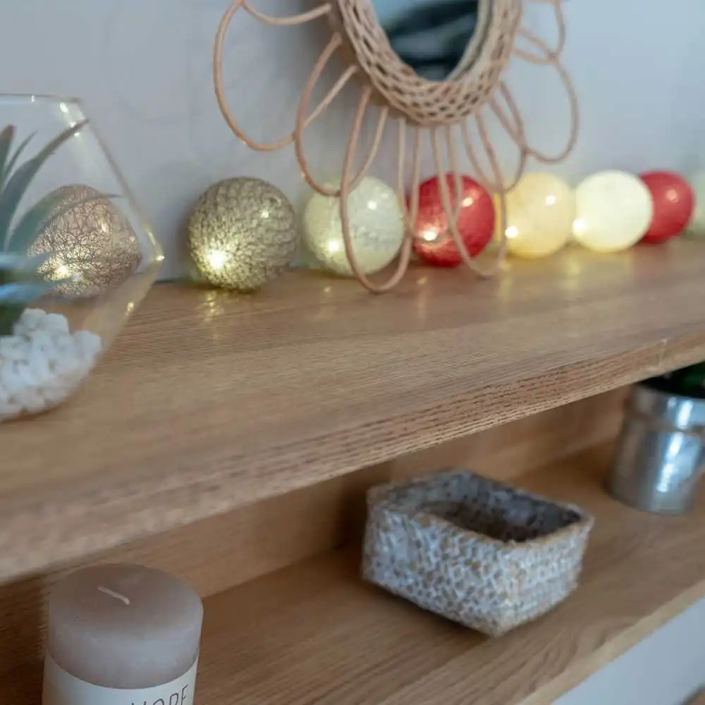 Guirled - Guirlande lumineuse Classique -  Acajou Classique Guirlande lumineuse boules coton LED USB