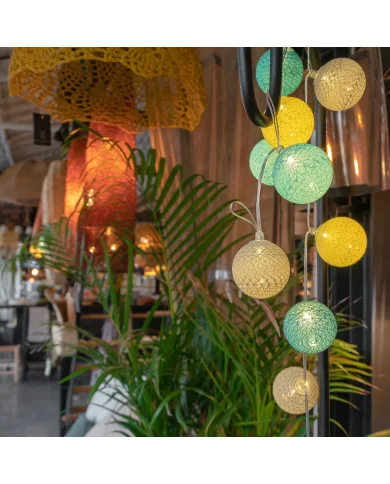 Guirled - Guirlande lumineuse Classique -  Scandinave Classique Guirlande lumineuse boules coton LED USB