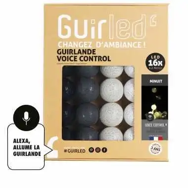 Guirled - Lichterkette Voice Control - Mitternacht Sprachsteuerung Lichterkette Baumwollkugeln Google & Alexa
