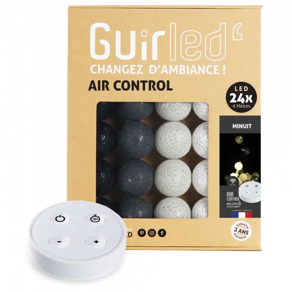 Guirled - Lichterkette Air Control - Mitternacht ferngesteuert Lichterkette Baumwollkugeln LED USB