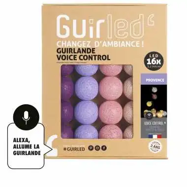 Guirled - Guirlande lumineuse Voice Control -  Provence Commande Vocale Guirlande lumineuse boules coton Google & Alexa