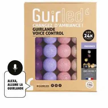 Guirled - Lichterkette Voice Control - Provence Sprachsteuerung Lichterkette Baumwollkugeln Google & Alexa