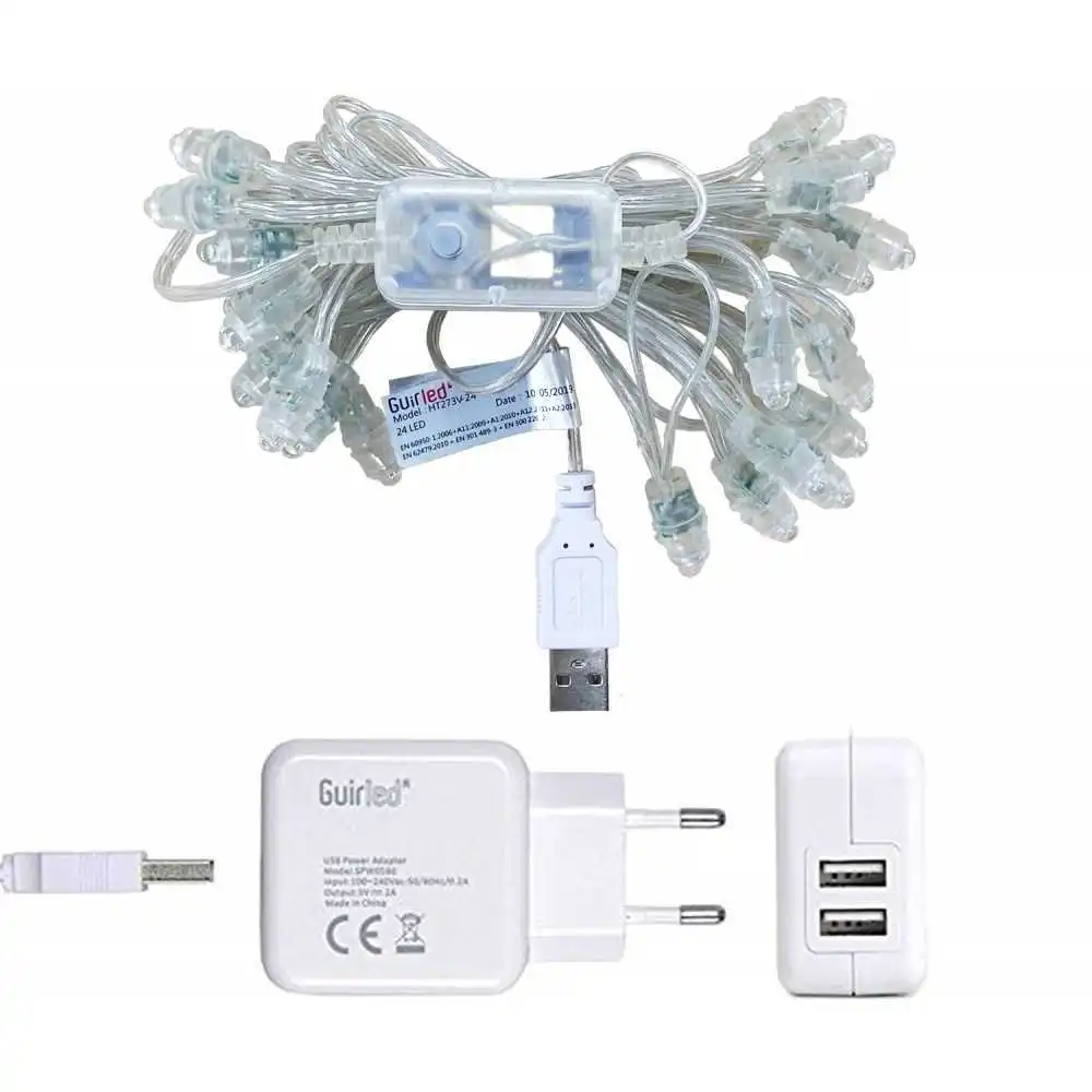 Guirled - Guirlande lumineuse Voice Control -  Bébé Commande Vocale Guirlande lumineuse boules coton Google & Alexa