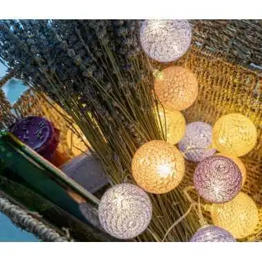 Guirled - Guirlande lumineuse Voice Control -  Provence Commande Vocale Guirlande lumineuse boules coton Google & Alexa