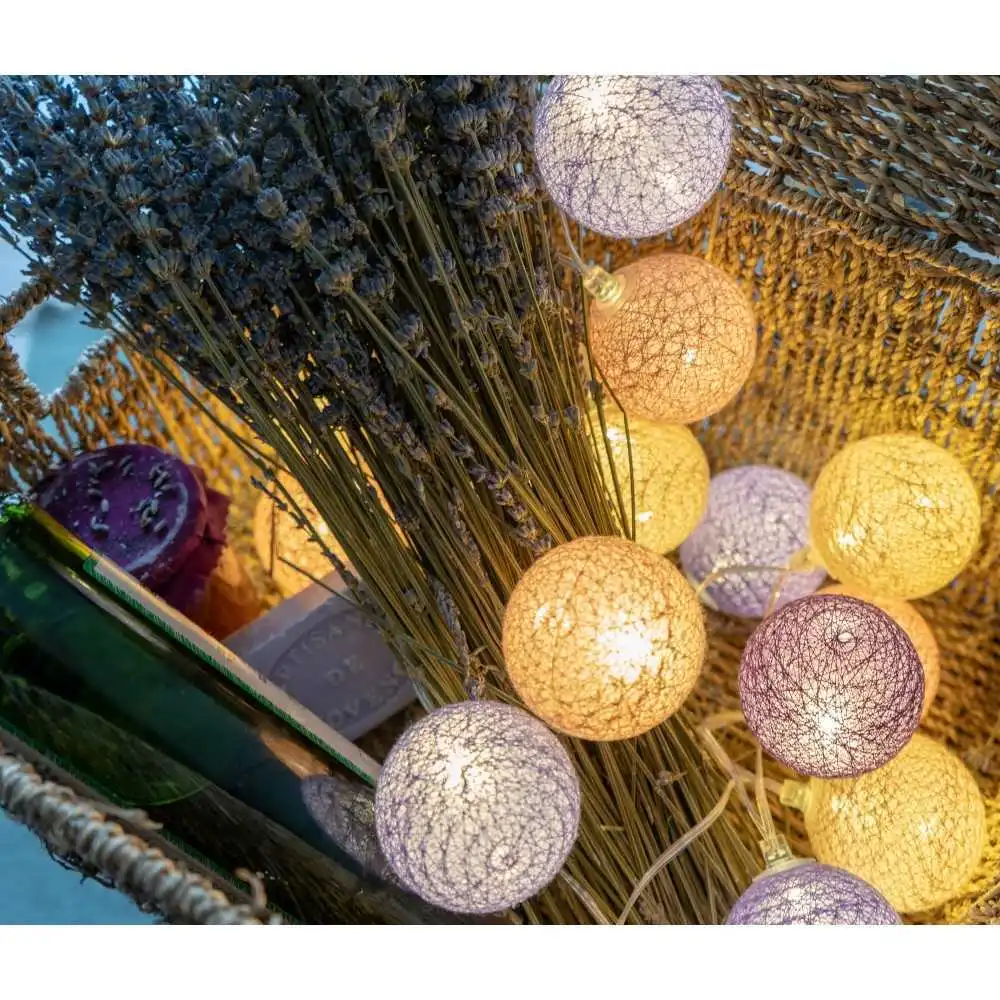 Guirled - Guirlande lumineuse Voice Control -  Provence Commande Vocale Guirlande lumineuse boules coton Google & Alexa