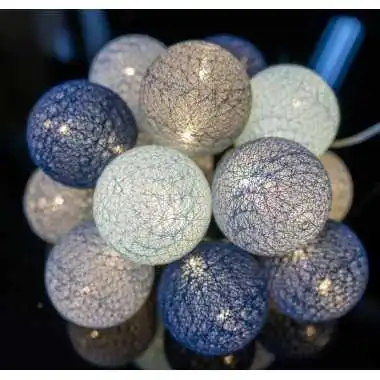 Guirled - Guirlande lumineuse Voice Control -  Byzantin Commande Vocale Guirlande lumineuse boules coton Google & Alexa