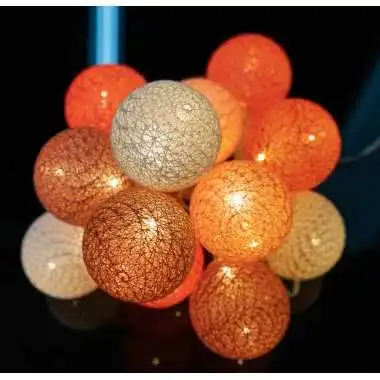 Guirlande lumineuse boules coton led usb - télécommande sans fil - chargeur  double usb 2a inclus - 4 intensités - 24 boules - mangrove - Achat & prix