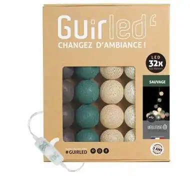 Guirled - Klassische Lichterkette - Sauvage Classique Lichterkette Baumwollkugeln LED USB