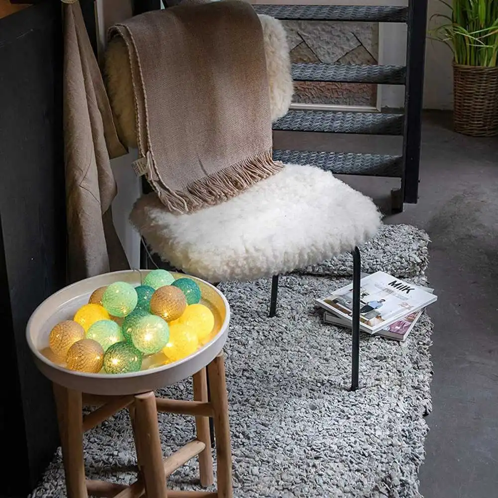 Guirled - Guirlande lumineuse Classique -  Scandinave Classique Guirlande lumineuse boules coton LED USB