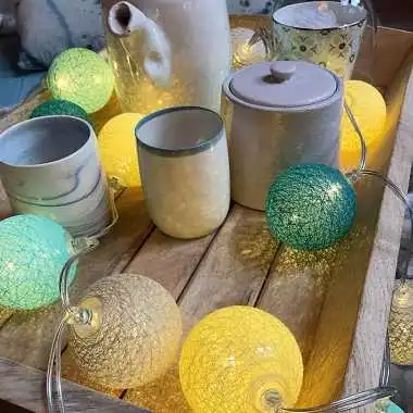 Guirled - Guirlande lumineuse Classique -  Scandinave Classique Guirlande lumineuse boules coton LED USB