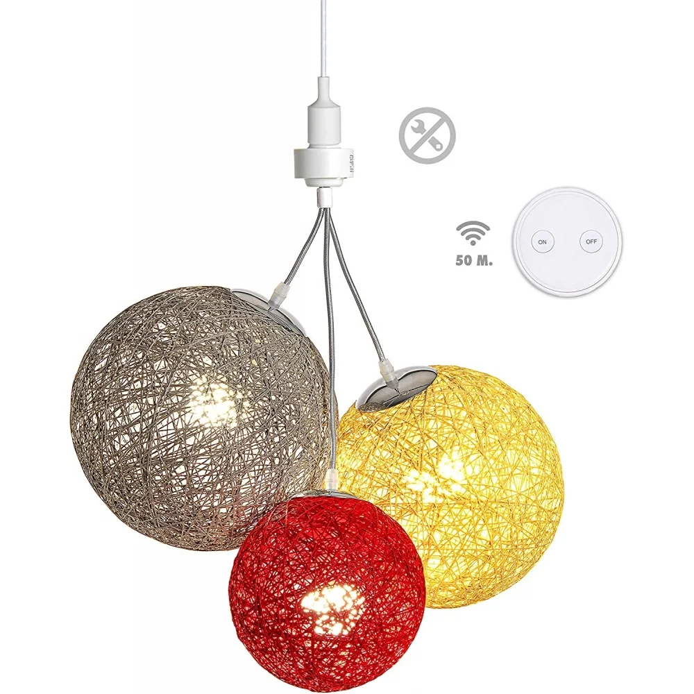 Guirled - Suspension 3 Boules -  Bahia Luminaire Suspension 3 boules LED E27