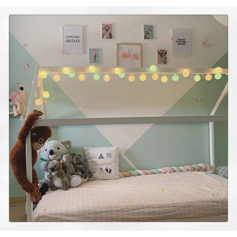 Guirled - Guirlande lumineuse Voice Control -  Bébé Commande Vocale Guirlande lumineuse boules coton Google & Alexa