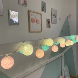 Guirled - Guirlande lumineuse Classique -  Bébé Classique Guirlande lumineuse boules coton LED USB
