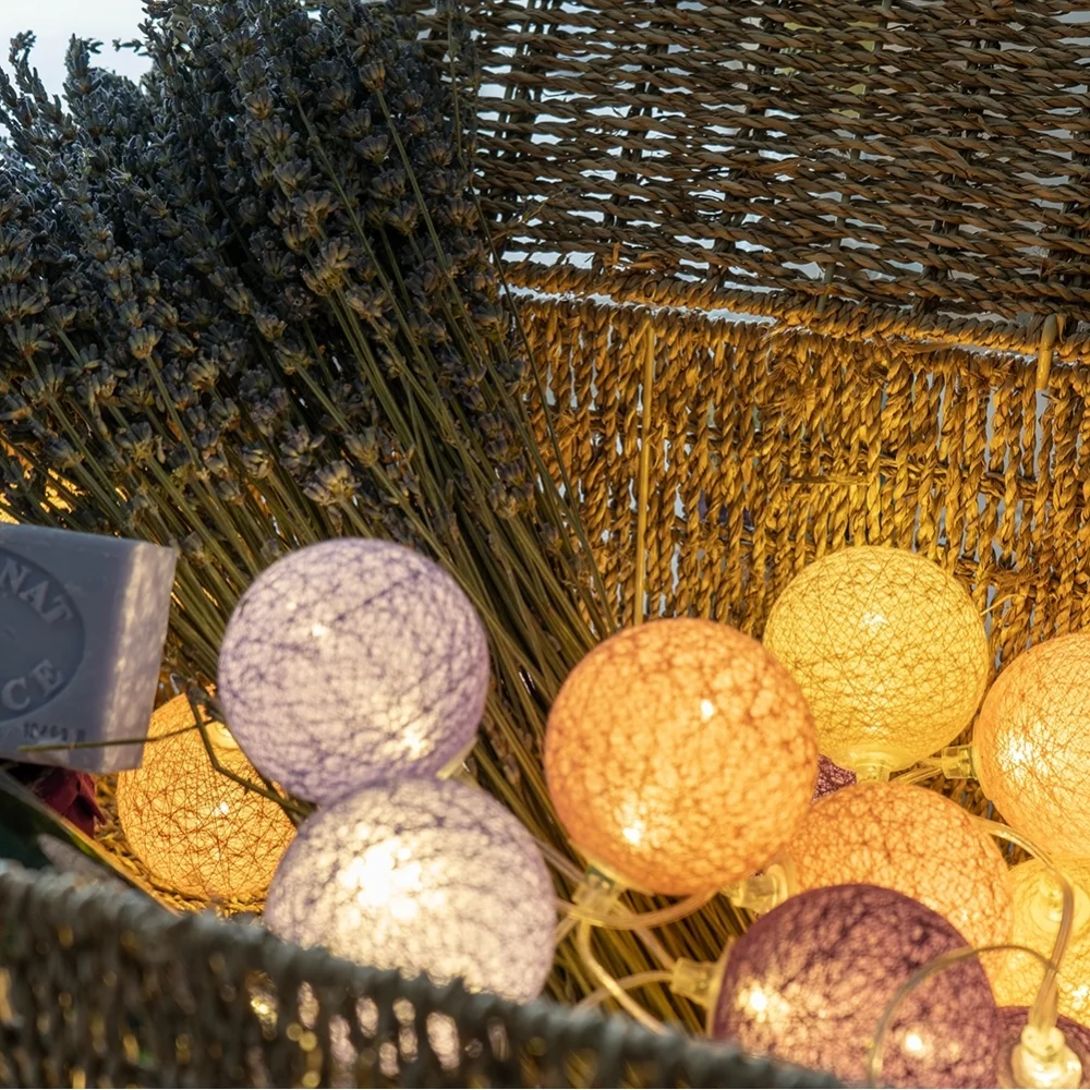 Guirled - Guirlande lumineuse Voice Control -  Provence Commande Vocale Guirlande lumineuse boules coton Google & Alexa
