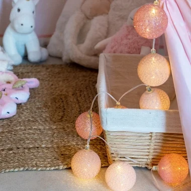 Guirled - Guirlande lumineuse Voice Control -  Princesse Commande Vocale Guirlande lumineuse boules coton Google & Alexa