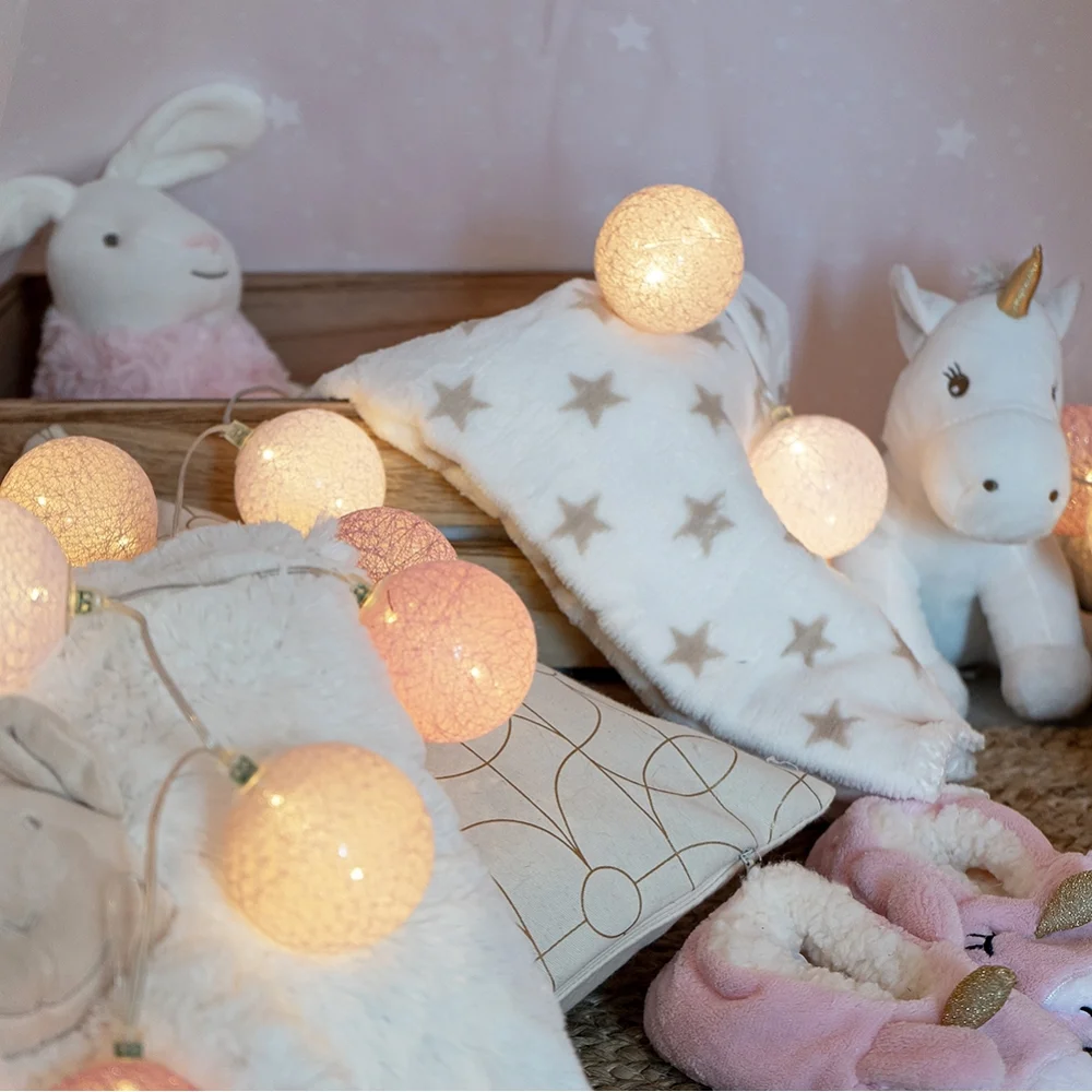 Guirled - Guirlande lumineuse Voice Control -  Princesse Commande Vocale Guirlande lumineuse boules coton Google & Alexa