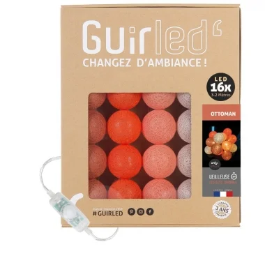 Guirled - Guirlande lumineuse Classique -  Ottoman Classique Guirlande lumineuse boules coton LED USB