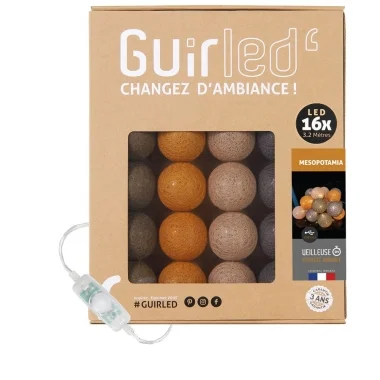 Guirled - Guirlande lumineuse Classique -  Mesopotamia Classique Guirlande lumineuse boules coton LED USB