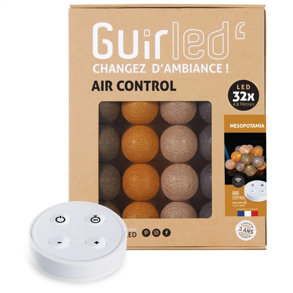 Guirled - Lichterkette Air Control - Mesopotamia Ferngesteuert Lichterkette Baumwollkugeln LED USB