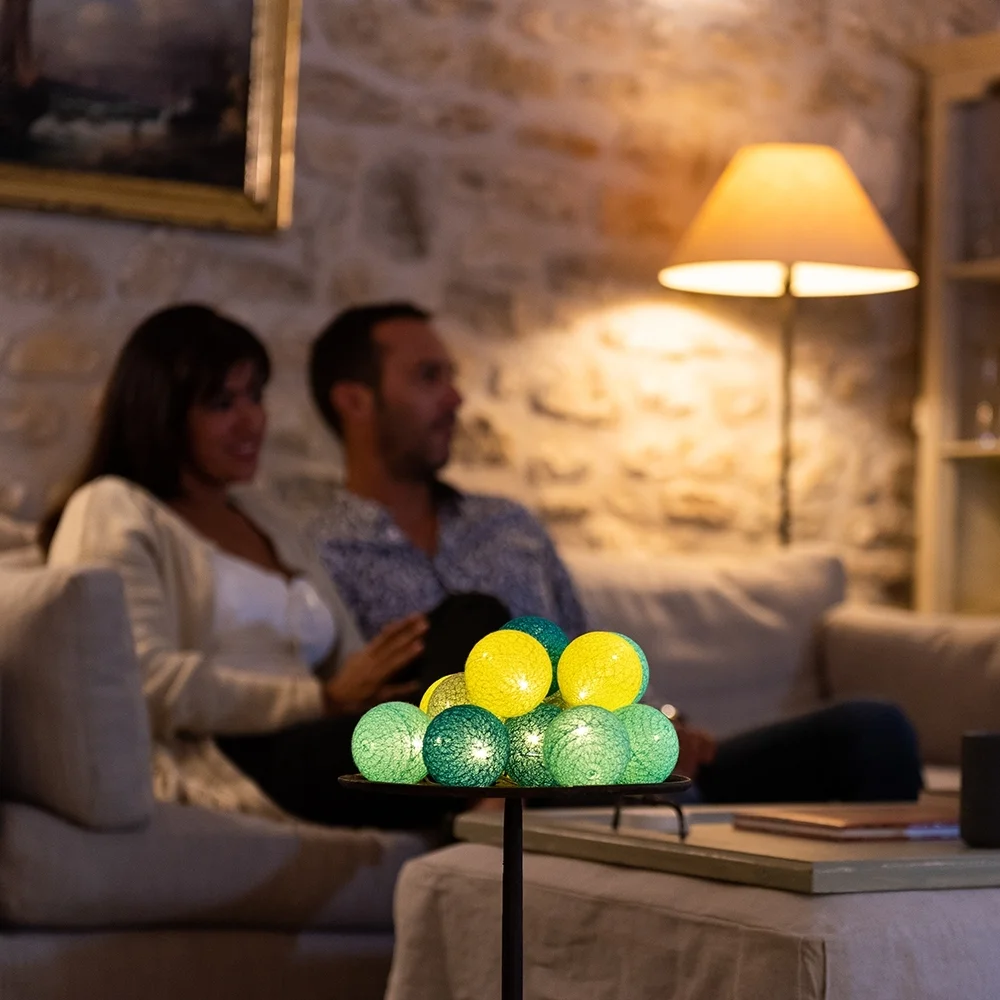 Guirled - Guirlande lumineuse Classique -  Scandinave Classique Guirlande lumineuse boules coton LED USB