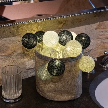 Guirled - Guirlande lumineuse Voice Control -  Minuit Commande Vocale Guirlande lumineuse boules coton Google & Alexa