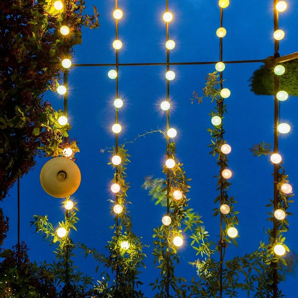 Guirled - Solar-Lichterkette - Harlekin Wasserdichte & solarbetriebene Outdoor-Lichterkette LED-Kugeln