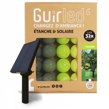 Guirled - Guirlande lumineuse Solaire -  Fougère Guirlande lumineuse extérieure étanche & solaire boules LED