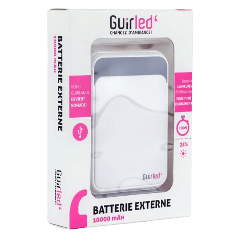 Guirled - Zubehör Lichterkette Baumwolle - Externe Batterie 10000 mAh
