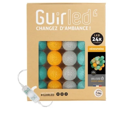 Guirled - Klassische Lichterkette - Hemisphere Classic Lichterkette Baumwollkugeln LED USB