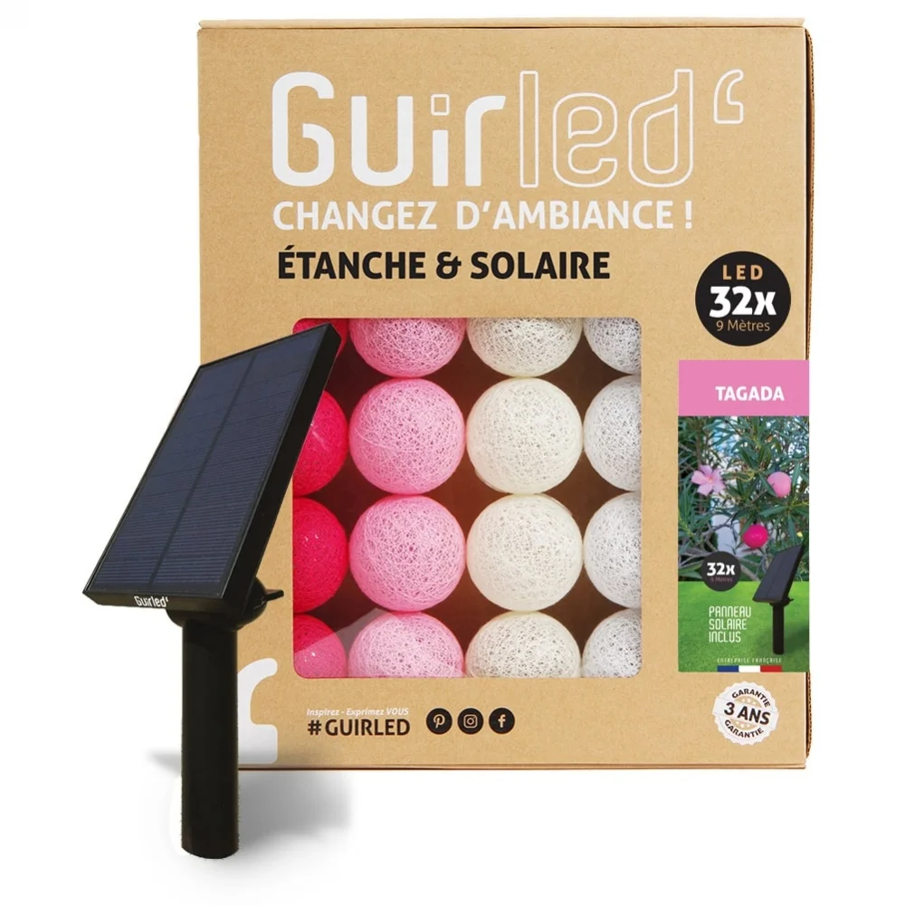 Guirled - Guirlande lumineuse Solaire -  Tagada Guirlande lumineuse extérieure étanche & solaire boules LED