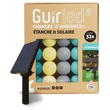 Guirled - Guirlande lumineuse Solaire -  Scandinave Guirlande lumineuse extérieure étanche & solaire boules LED