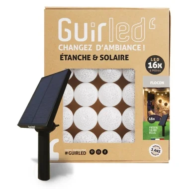 Guirled - Guirlande lumineuse Solaire -  Flocon Guirlande lumineuse extérieure étanche & solaire boules LED
