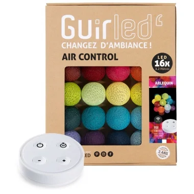 Guirled - Guirlande Air Control -  Arlequin Télécommandée Guirlande lumineuse boules coton LED USB [Reconditionné]