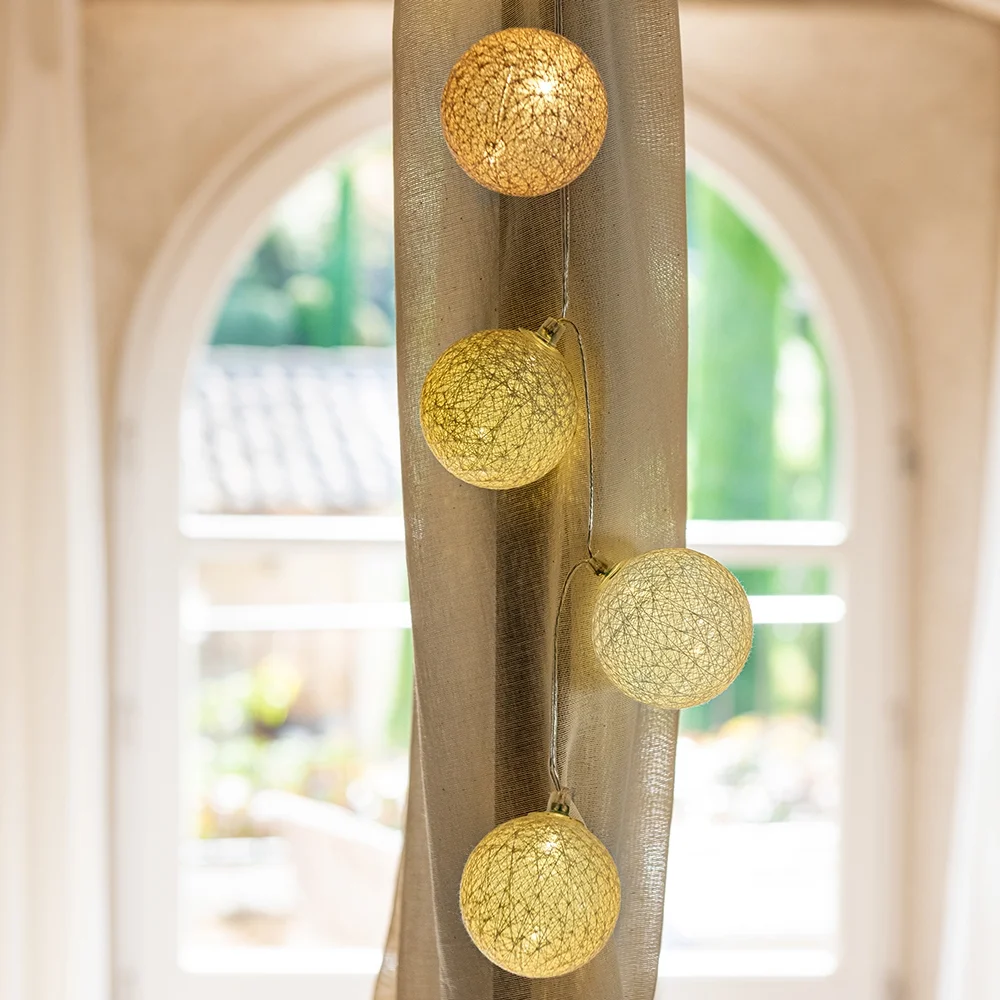 Guirled - Boutique -  Coton Classique Guirlande lumineuse boules coton LED USB [Reconditionné]