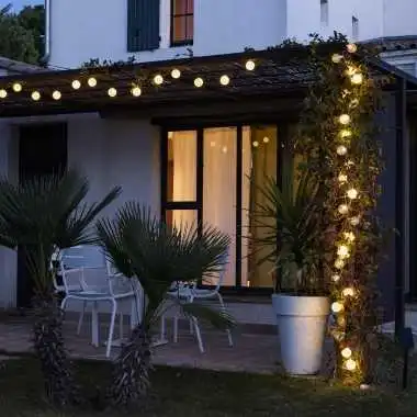 Guirled – Wasserdichte & solarbetriebene Lichterkette –  Flocon Wasserdichte & solarbetriebene Lichterkette für den Außenbereich mit LED-Kugeln