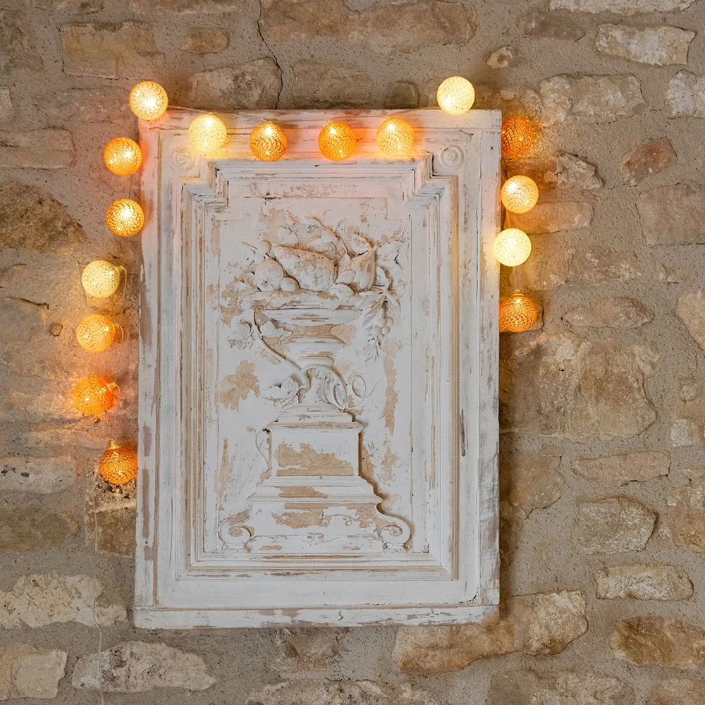 Guirled - Boutique -  Ottoman Classique Guirlande lumineuse boules coton LED USB [Reconditionné]