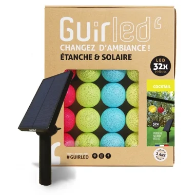 Guirled - Guirlande étanche & solaire -  Cocktail Guirlande lumineuse extérieure étanche & solaire boules LED