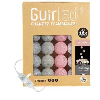 Guirled - Guirlande Classique -  Églantine Classique Guirlande lumineuse boules coton LED USB