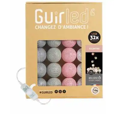 Guirled - Klassische Lichterkette - Klassische Hagebutte Lichterkette Baumwollkugeln LED USB